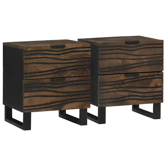 Armário de Cabeceira com gaveta 2 pcs Nogueira 40 x 33 x 46 cm