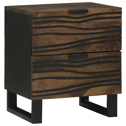 Armário de Cabeceira com gaveta 2 pcs Nogueira 40 x 33 x 46 cm