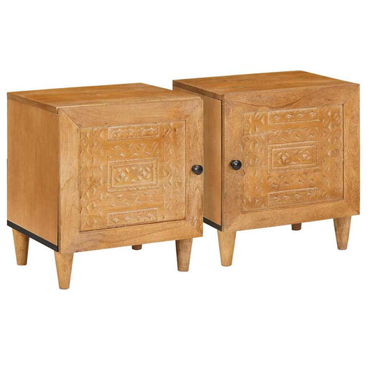 Mesa-de-cabeceira 2 pcs Castanho-claro 40 x 33 x 46 cm