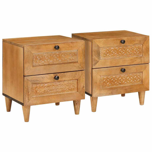 Mesa-de-cabeceira 2 pcs Castanho-claro 40 x 33 x 46 cm