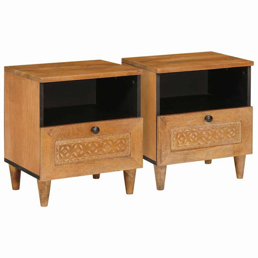 Mesa-de-cabeceira 2 pcs Castanho-claro 40 x 33 x 46 cm