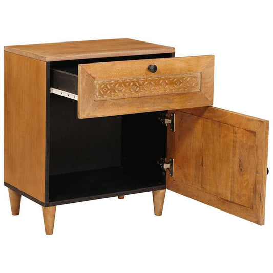 Mesa-de-cabeceira com gaveta Castanho-claro 50 x 33 x 60 cm
