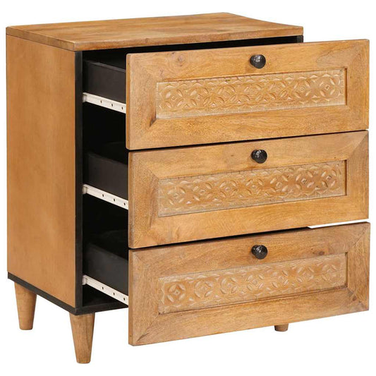 Mesa-de-cabeceira com gaveta Castanho-claro 50 x 33 x 60 cm