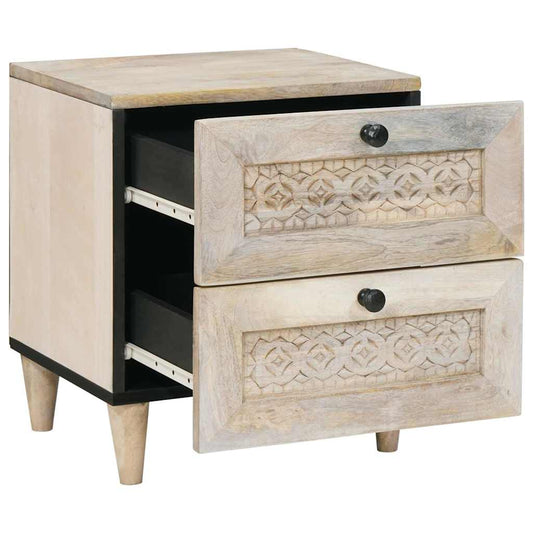 Mesa-de-cabeceira com gaveta Bege 40 x 33 x 46 cm