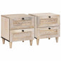 Mesa-de-cabeceira com gaveta 2 pcs Bege 40 x 33 x 46 cm