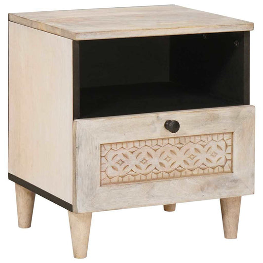 Mesa-de-cabeceira com gaveta Bege 40 x 33 x 46 cm