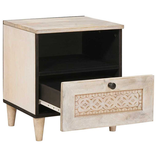 Mesa-de-cabeceira com gaveta Bege 40 x 33 x 46 cm
