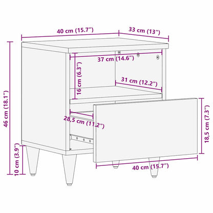 Mesa-de-cabeceira com gaveta Bege 40 x 33 x 46 cm