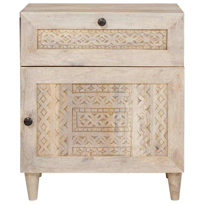 Mesa-de-cabeceira com gaveta com porta Bege 50 x 33 x 60 cm