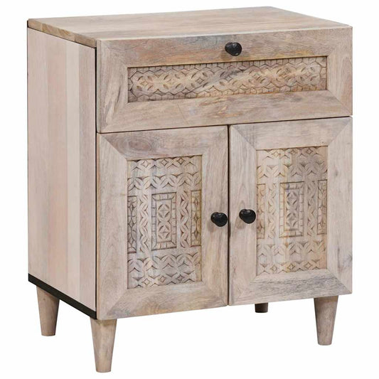 Mesa-de-cabeceira com gaveta com porta Bege 50 x 33 x 60 cm