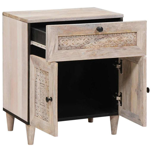 Mesa-de-cabeceira com gaveta com porta Bege 50 x 33 x 60 cm