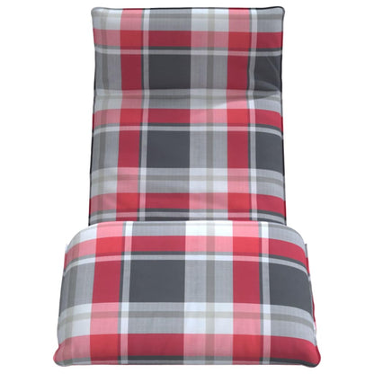 Espreguiçadeira dobrável 175x54x8,5 cm Padrão xadrez vermelho