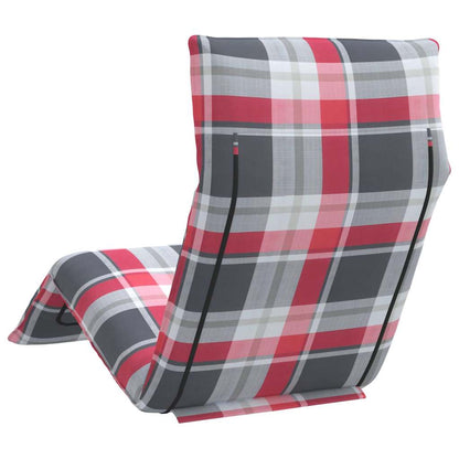 Espreguiçadeira dobrável 175x54x8,5 cm Padrão xadrez vermelho