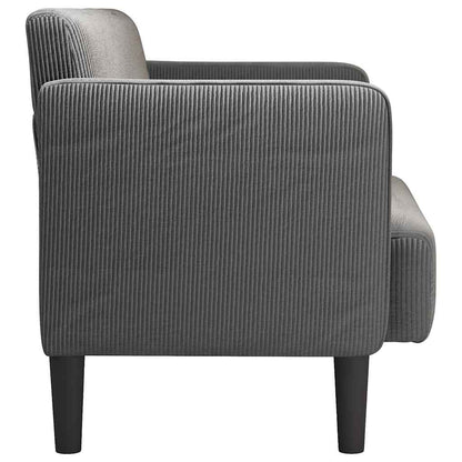 Sofá-luvas 109 cm tecido corduroy cinzento-escuro