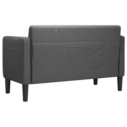 Sofá-luvas 109 cm tecido corduroy cinzento-escuro