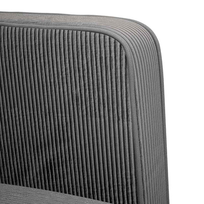 Sofá-luvas 109 cm tecido corduroy cinzento-escuro