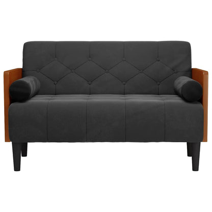 Sofá-luvas com rolos 110 cm veludo preto