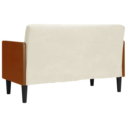 Sofá-luvas com rolos 110 cm veludo creme