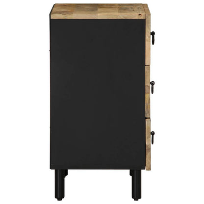 Mesa cabeceira 50x33x62cm madeira mangueira áspera maciça preto