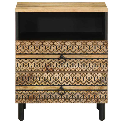 Mesa cabeceira 50x33x62cm madeira mangueira áspera maciça preto