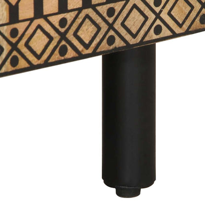 Móvel de TV de madeira mangueira áspera maciça preto