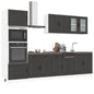 7 peças armário de cozinha conjunto Kalmar preto