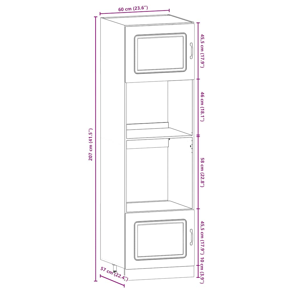 7 peças armário de cozinha conjunto Kalmar branco brilhante