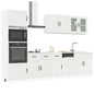 7 peças armário de cozinha conjunto Kalmar branco brilhante