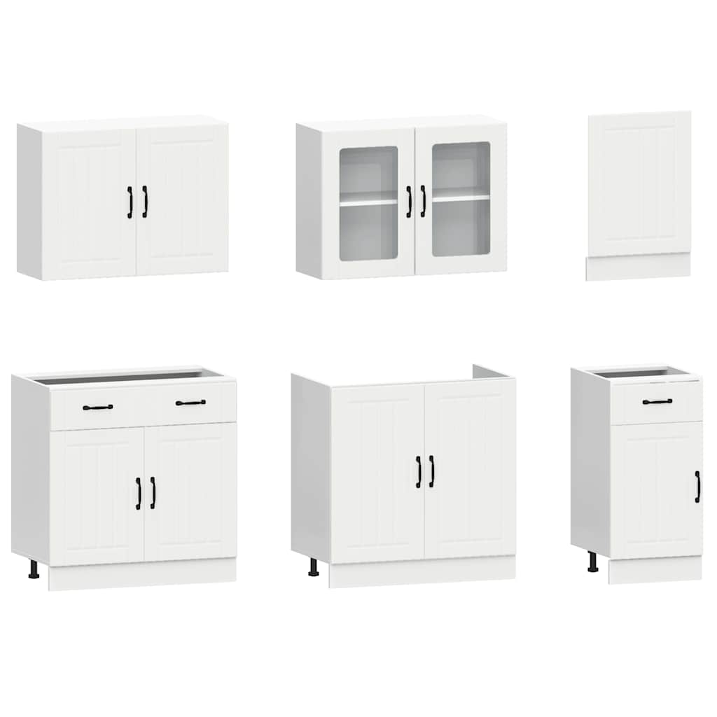 7 peças armário de cozinha conjunto Kalmar branco