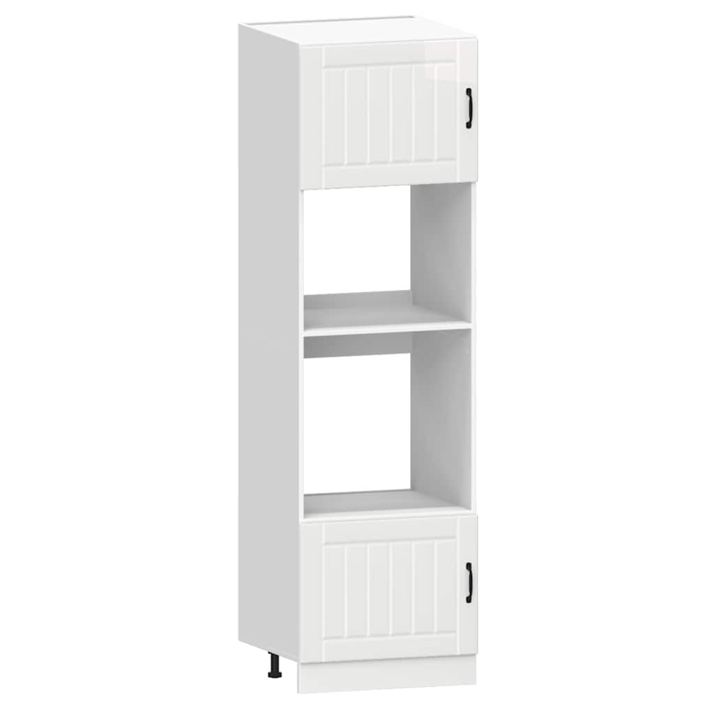 7 peças armário de cozinha conjunto Lucca branco brilhante
