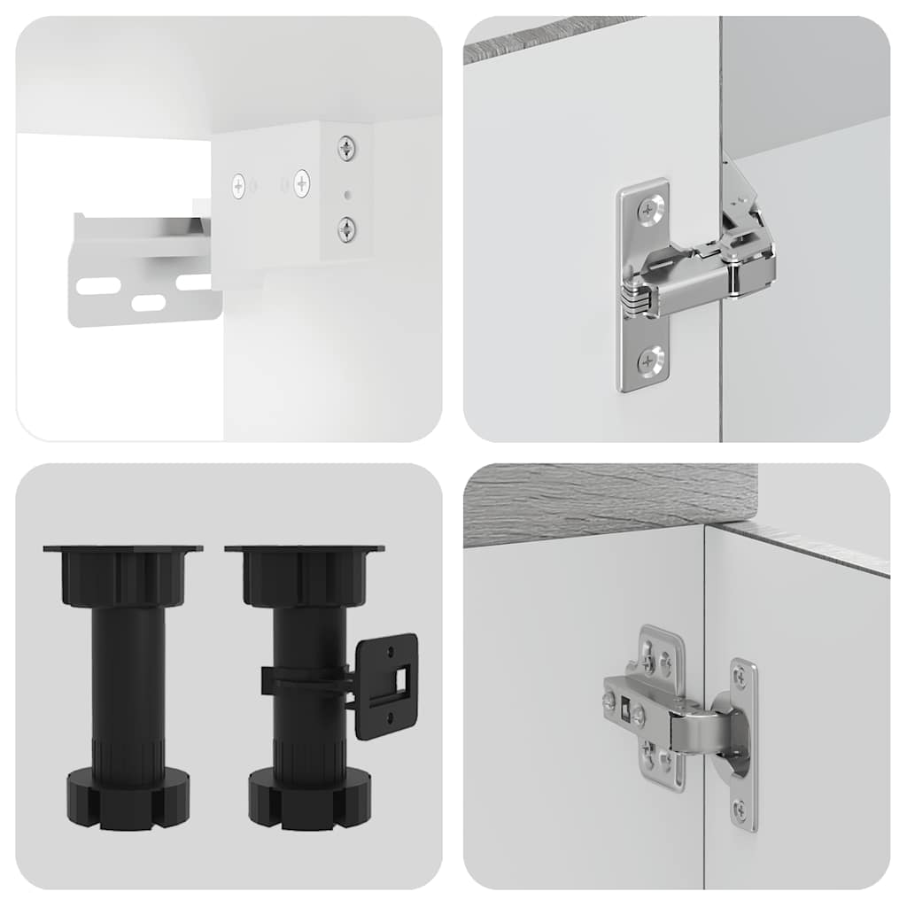 7 peças armário de cozinha conjunto Kalmar cinza sonoma