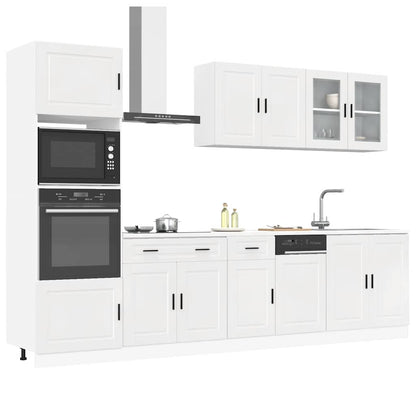 7 peças armário de cozinha conjunto Kalmar branco brilhante