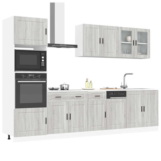 7 peças armário de cozinha conjunto Kalmar cinza sonoma