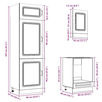 7 peças armário de cozinha conjunto Kalmar branco brilhante