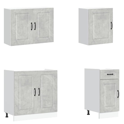 7 peças armário de cozinha conjunto Kalmar cinzento cimento