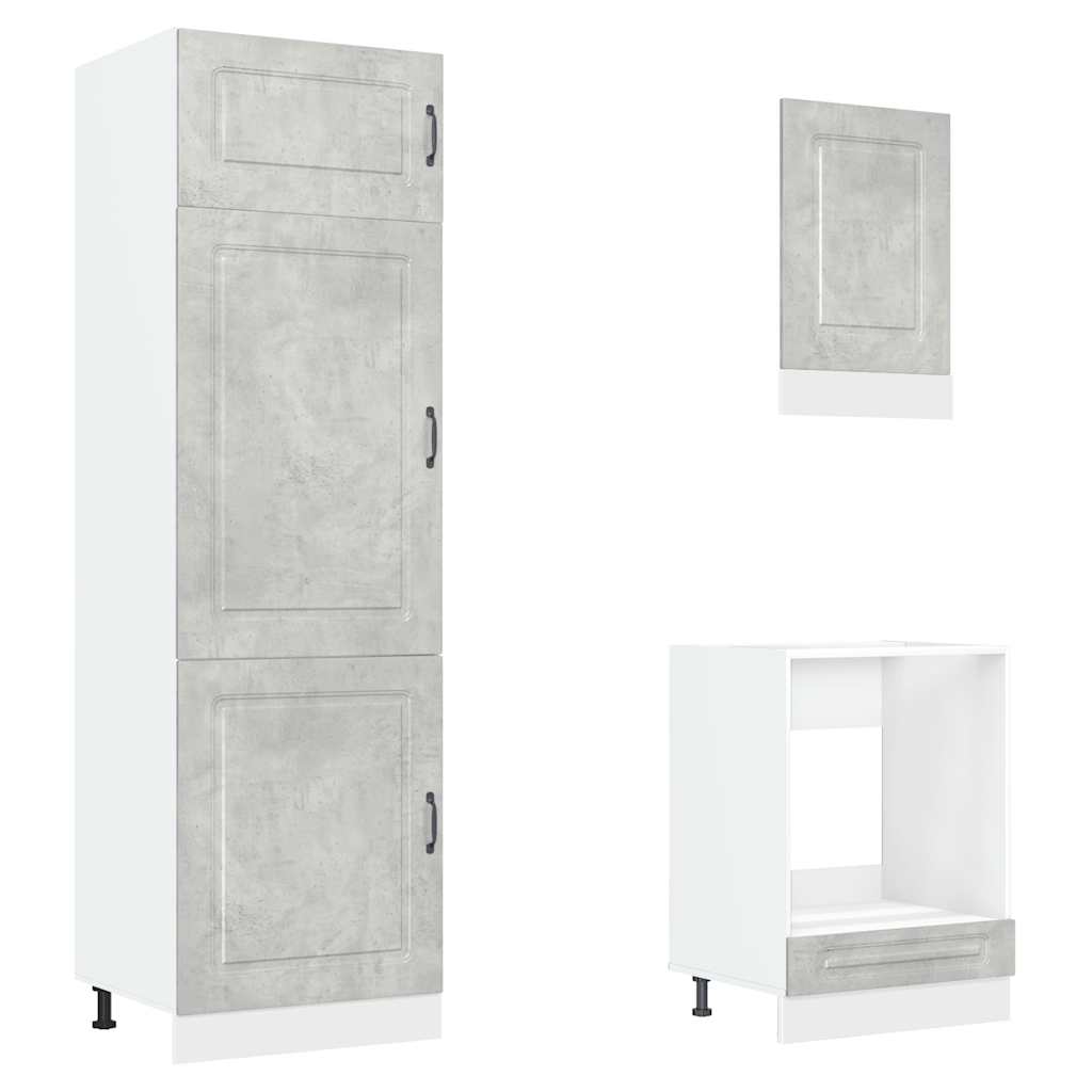 7 peças armário de cozinha conjunto Kalmar cinzento cimento