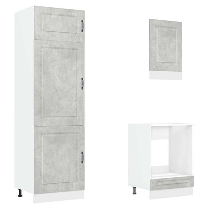 7 peças armário de cozinha conjunto Kalmar cinzento cimento