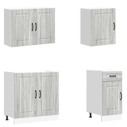 7 peças armário de cozinha conjunto Kalmar cinza sonoma