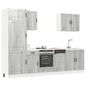 7 peças armário de cozinha conjunto Kalmar cinza sonoma
