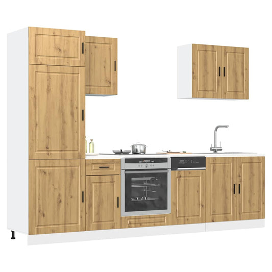 7 peças armário de cozinha conjunto Kalmar carvalho artisiano