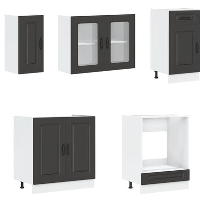 8 peças armário de cozinha conjunto Kalmar preto