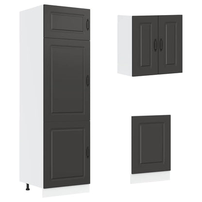8 peças armário de cozinha conjunto Kalmar preto