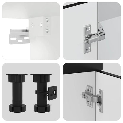 8 peças armário de cozinha conjunto Kalmar preto