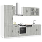 8 peças armário de cozinha conjunto Kalmar cinza sonoma