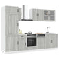 8 peças armário de cozinha conjunto Kalmar cinza sonoma