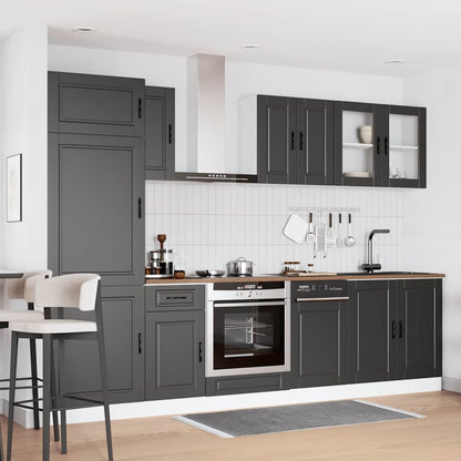 8 peças armário de cozinha conjunto Porto preto