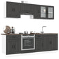 8 peças armário de cozinha conjunto Kalmar preto