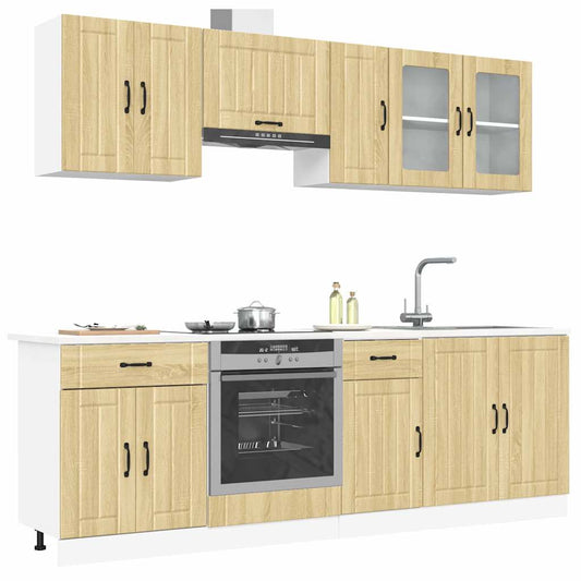 8 peças armário de cozinha conjunto Lucca sonoma carvalho