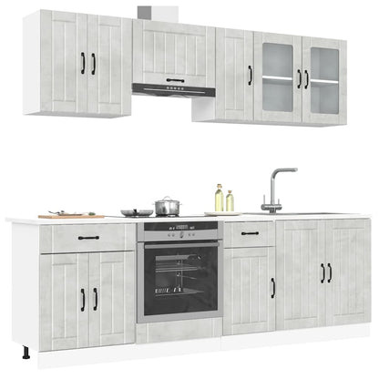 8 peças armário de cozinha conjunto Lucca cinzento cimento