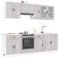 8 peças armário de cozinha conjunto Kalmar cinza sonoma